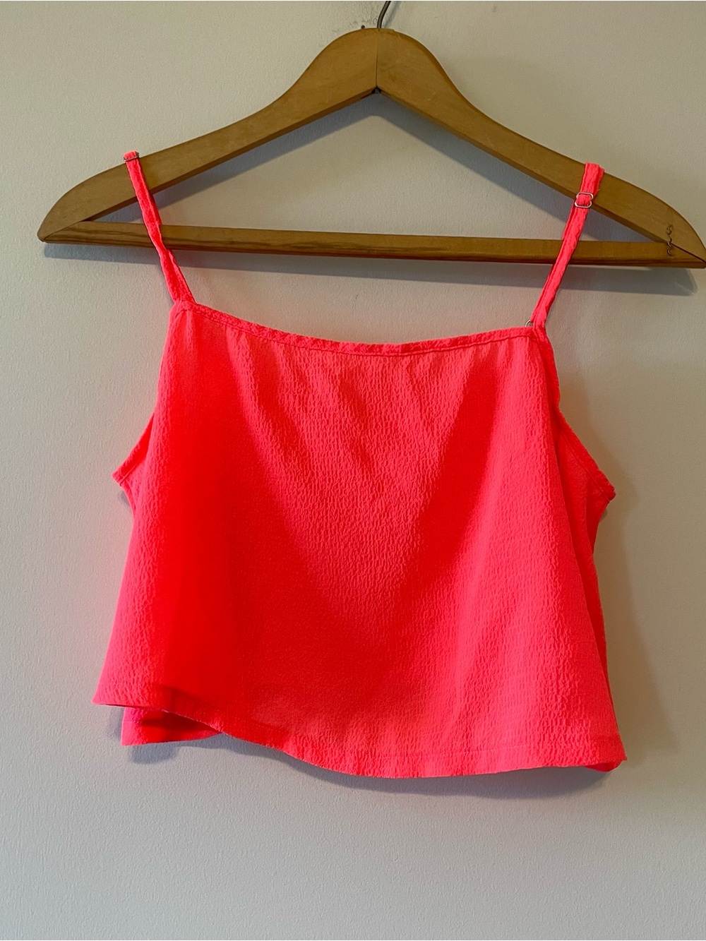 Cami Crop Top Size Small S Neon Hot Pink Y2K Beach Festival Minimalist Boho